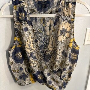 RACHEL Rachel Roy Floral Wrap Blouse - Blue and Yellow